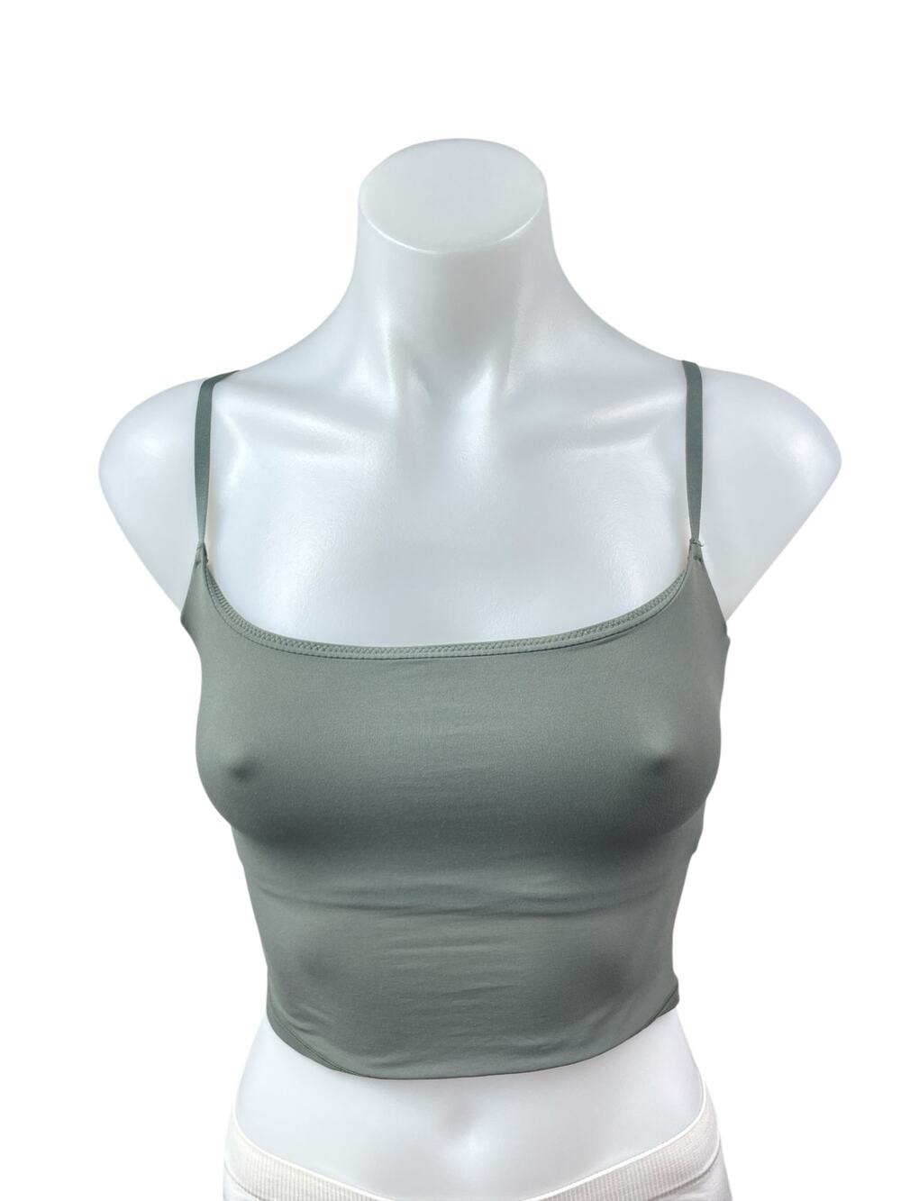 Skims Women's Gray Sleeveless Scoop Neck Knit Cami Camisole Tank Crop Top Sz S